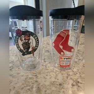 Set of 2 Boston Sports 16oz Tervis NEW Red Sox Celtics Never Used Drink Cups